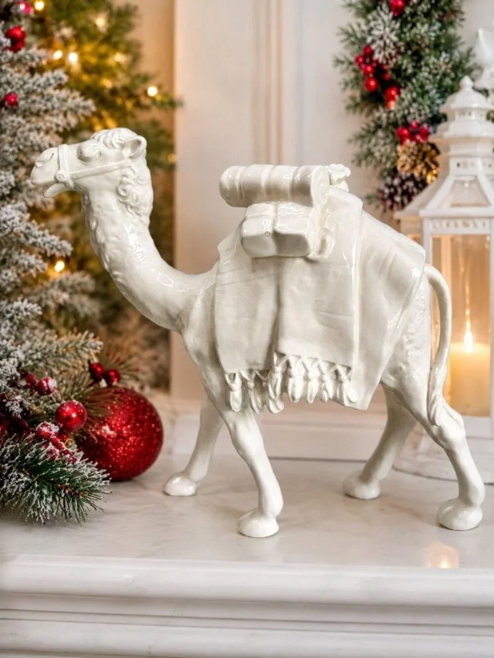 Vintage White Goebel Hummel Nativity Camel TMK2 Full Bee Germany 1950s 8.25